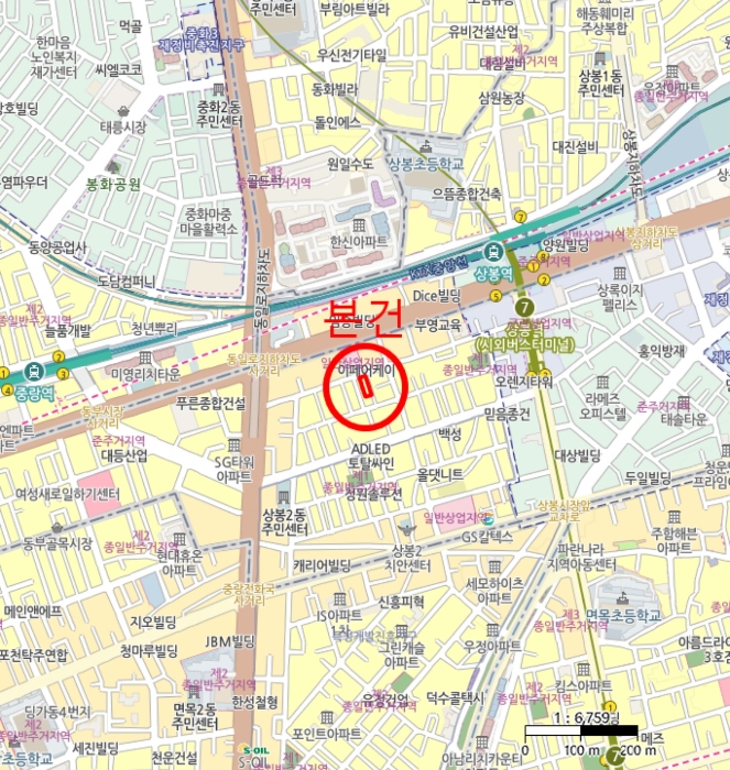 서울 중랑구 상봉동 해피리움 다세대주택 경매 물건 사진