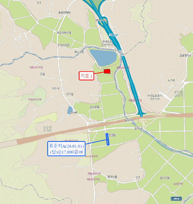 충북 보은군 삼승면 전답 경매 물건 사진 2 · 2026타경50450
