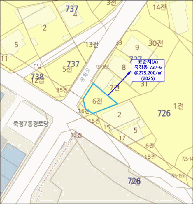 충남 보령시 죽정동 대지,임야,전답 경매 물건 사진 6 · 2025타경16097