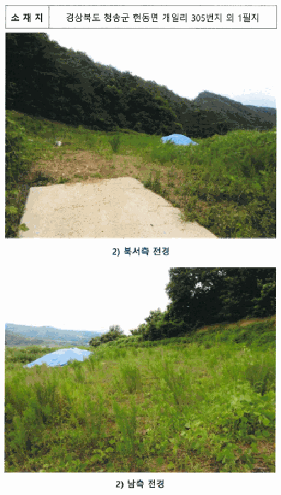 경상북도 청송군 현동면 개일리 305 대지,임야,전답 경매 물건 사진