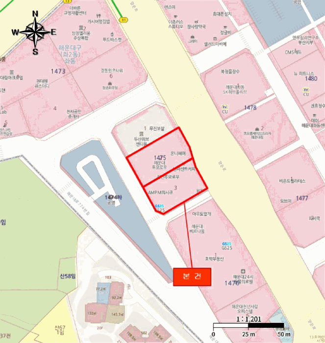 부산 해운대구 좌동 상가,오피스텔,근린시설 경매 물건 사진 3 · 2025타경5811