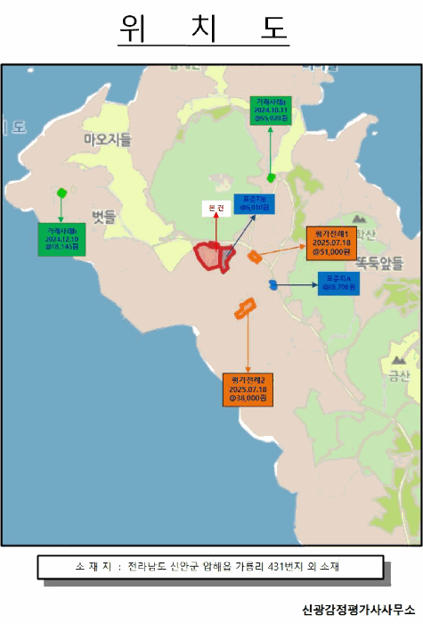전남 신안군 압해읍 대지,임야,전답 경매 물건 사진 2 · 2026타경104